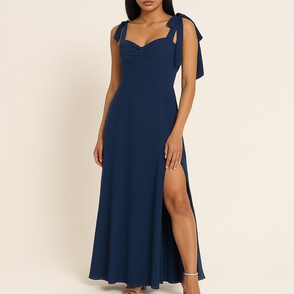 Alexia Admor Dresses & Skirts - Alexia Admor Arya Sweetheart Tie Sleeve Navy Dress, 6